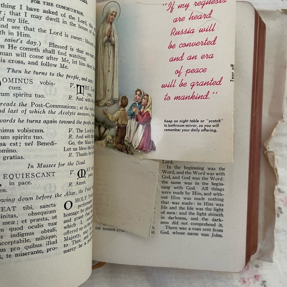 Very special sister owned Vintage Prayer Book by Father Lasance with ephemera - Picture 6 of 10